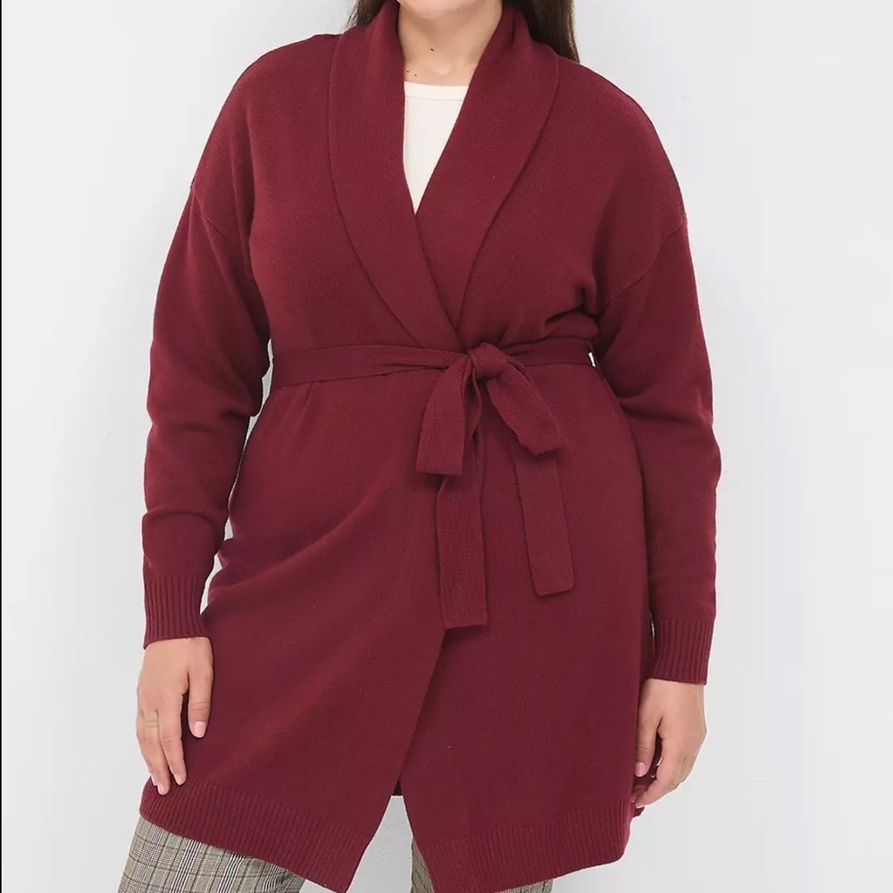 Lane Bryant Rich Red Knit Cardigan